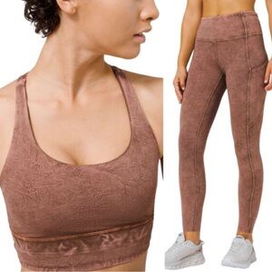 Lululemon SET ice dye Brown Textured Leggings & Bra